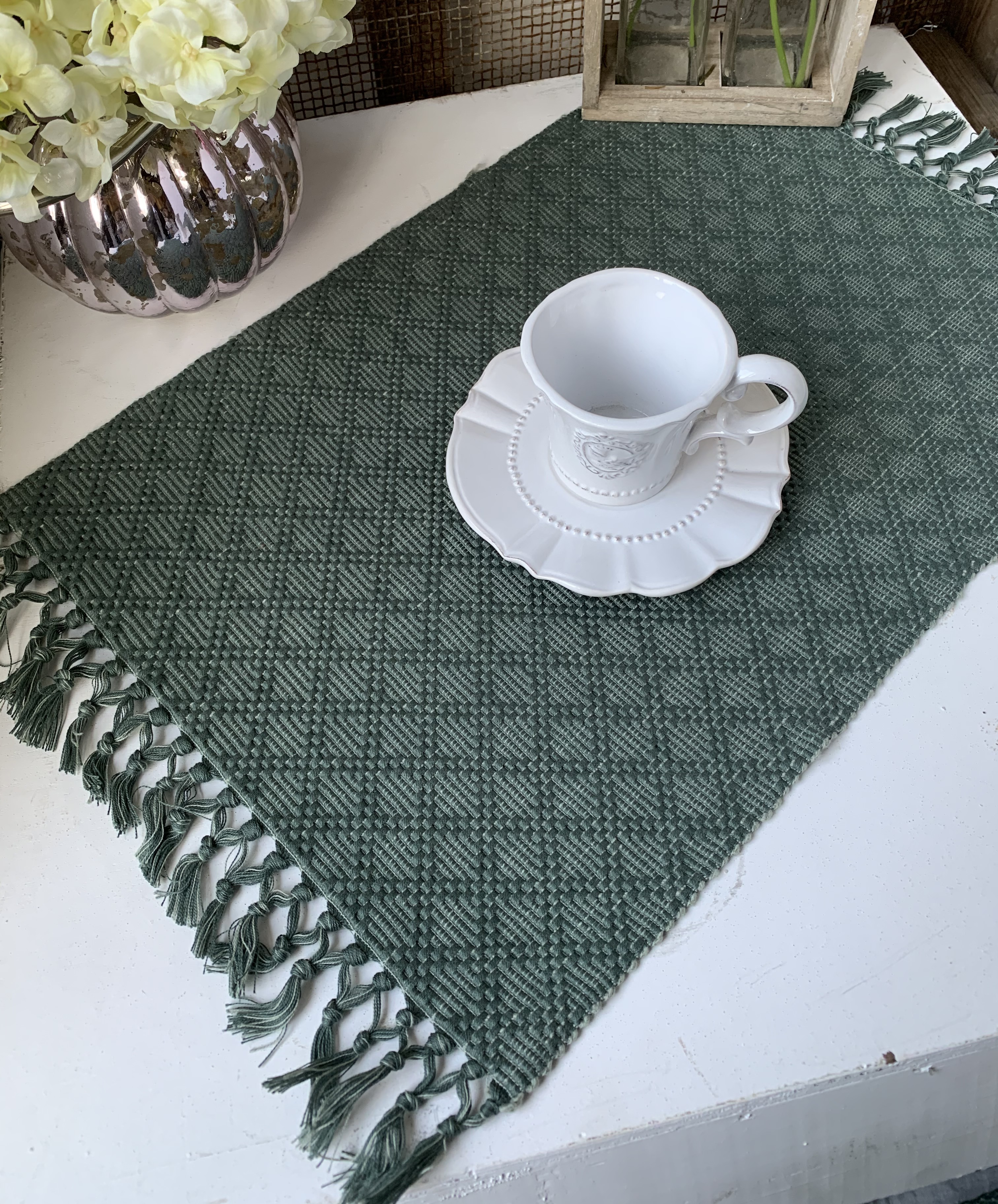 Tischset Platzset TONI Grün 33 x 45 cm 2 Stück Baumwolle Landhaus |  Tischsets & Platzsets | Küche | Zauberhafter Landhausstil