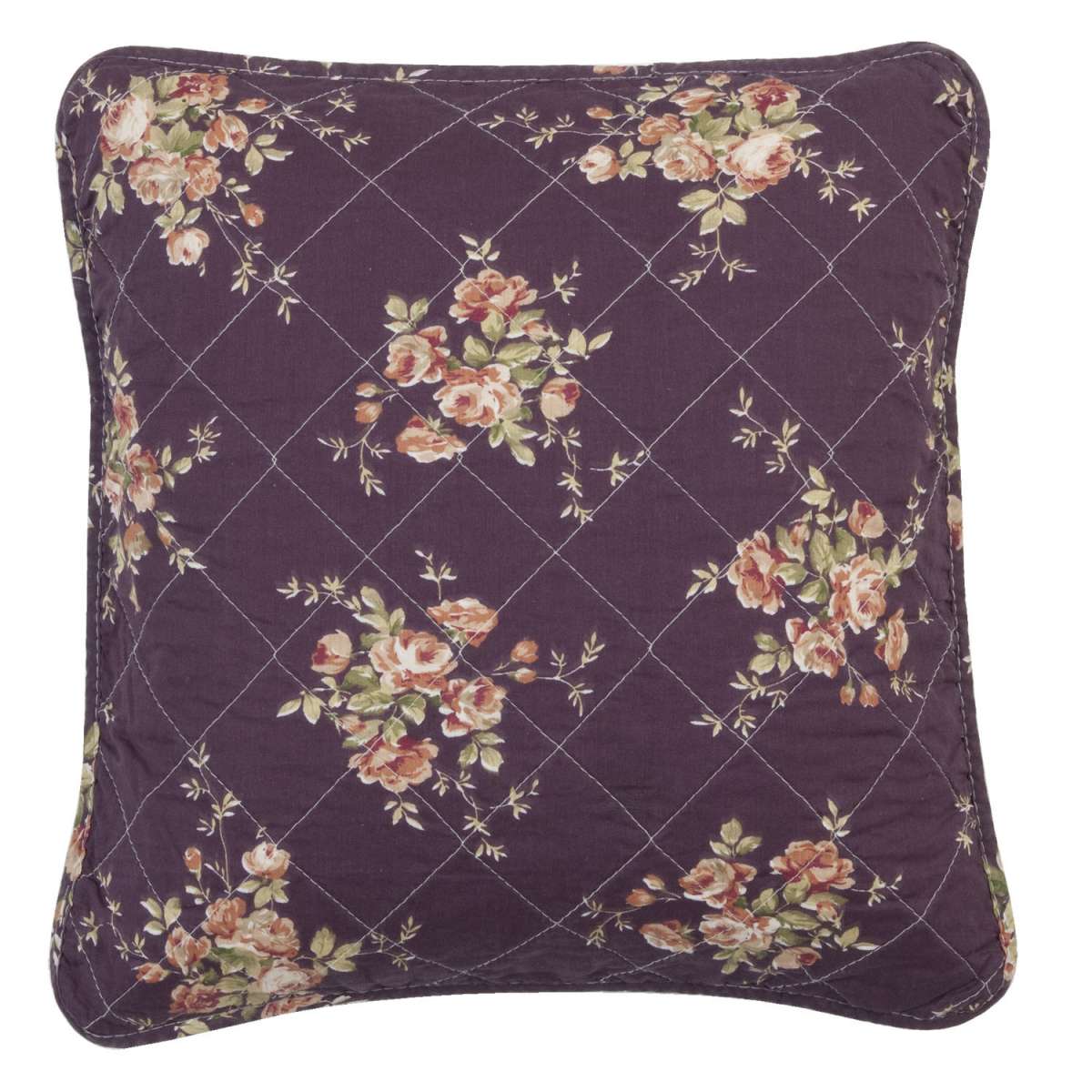 Indischer Kissenbezug 40x40 Cm – Lila, Baumwolle Mit Kantha-Stickerei & Paisley-Muster