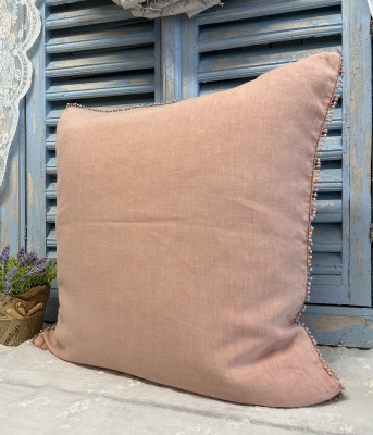 B-Ware Kissen Bezug Hülle MADITA Rosa 45 x 45 cm Leinen Troddeln Baumwolle Landhaus B-Ware Kissen Bezug Hülle MADITA Rosa 45 x 45 cm Leinen Troddeln Baumwolle Landhaus