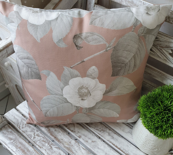 Kissenbezug SELMA Rosa Blumen 45x45 cm Polyester Landhaus