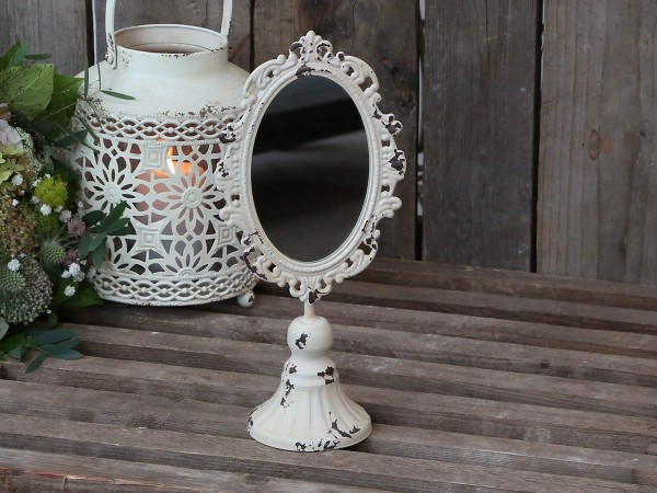 Stand Spiegel Schminkspiegel Weiß Shabby Vintage