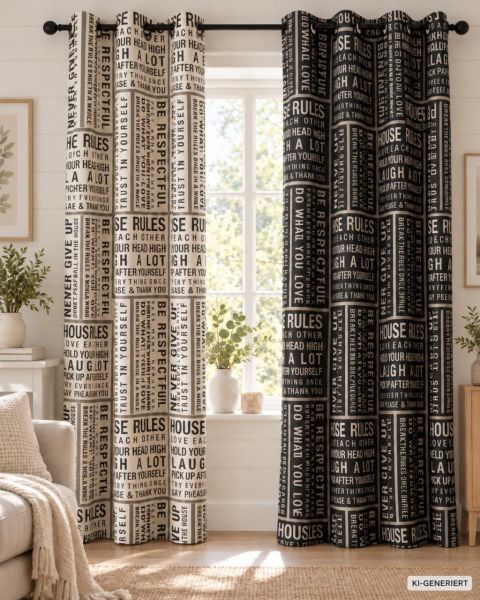 Gardine Vorhang RULES ÖSEN Gardine 140x240 cm 2 Stück wahlweise Creme oder SCHWARZ