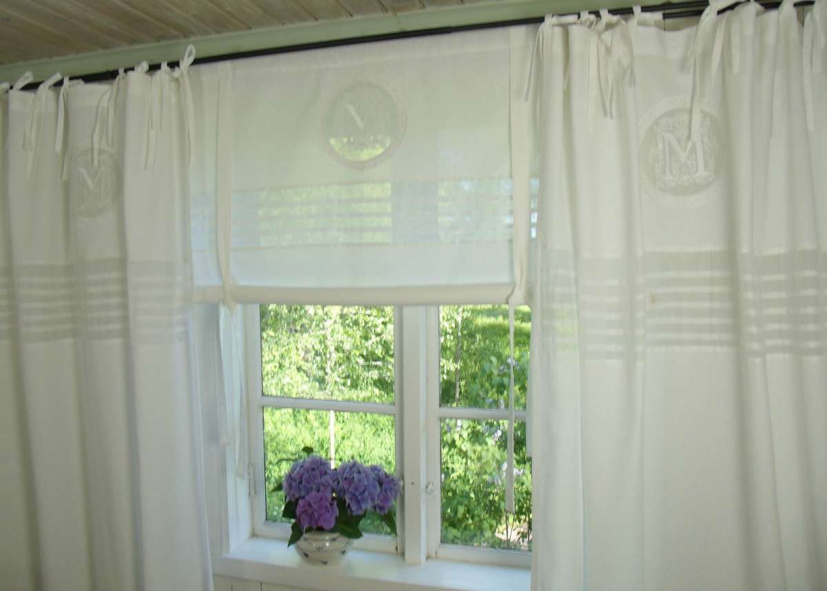 Weiße Gardine Mit Kaffee-Motiv - Jacquard Scheibengardine 100x70 Cm