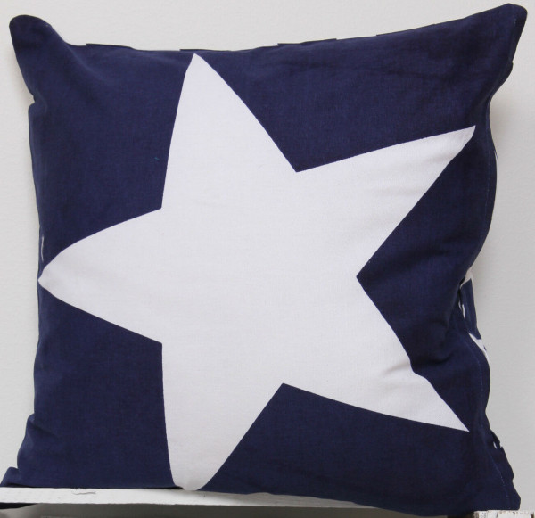 Kissenbezug Hülle STARS blau 45x45 cm Baumwolle