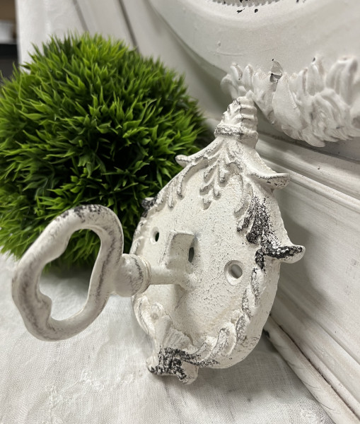 Haken Wandhaken Vintage weiß Shabby Chic Brocante Landhaus