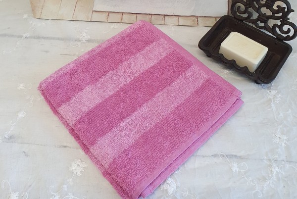 Badehandtuch EDITH Pink Rosa Streifen 70x140 cm Duschtuch