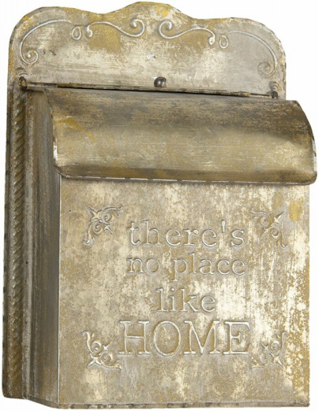 Briefkasten Metall Zink Gold patiniert Shabby Chic Vintage Stil