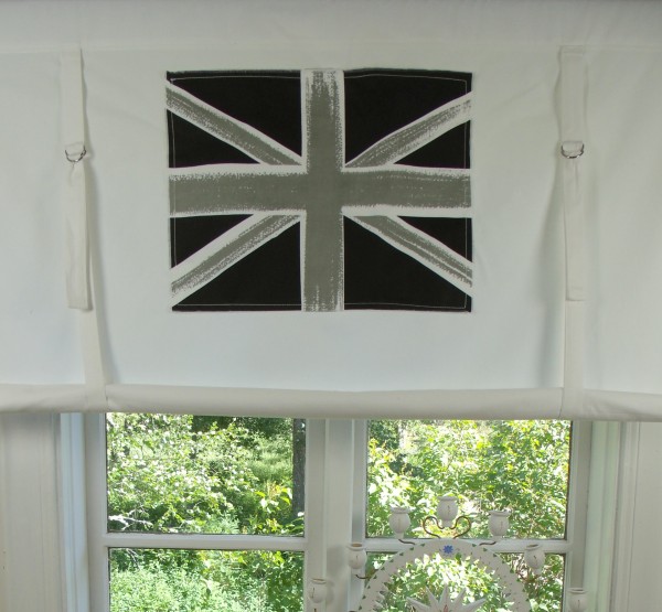 Raff Gardine ENGLAND weiß grau 100x120 cm Flagge Union Jack