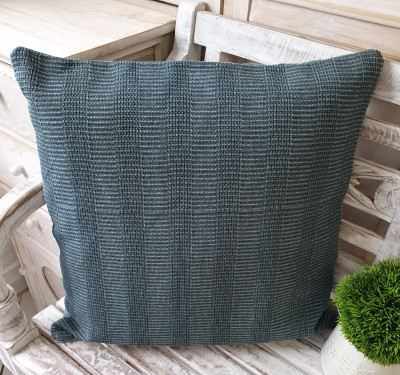 Kissen Bezug Hülle ANIKA Aqua 50 x 50 cm Used Look Baumwolle Landhaus Kissen Bezug Hülle ANIKA Aqua 50 x 50 cm Used Look Baumwolle Landhaus