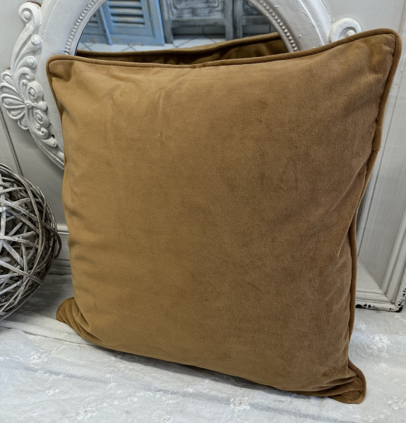 Kissenbezug GABRIELLA Samt Cognac 45x45 cm Polyester