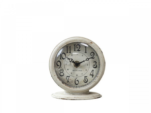 Kaminuhr Tischuhr CLOE H13/L12/B6 cm Antique Creme Vintage Shabby