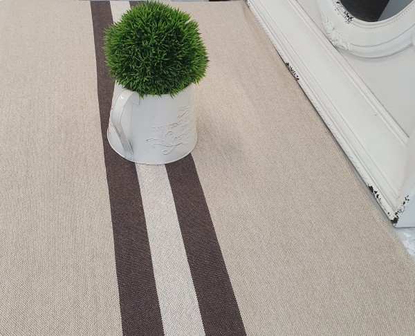 Tischläufer Aron Natur Braun Streifen 60 x 150 cm Baumwolle Landhaus