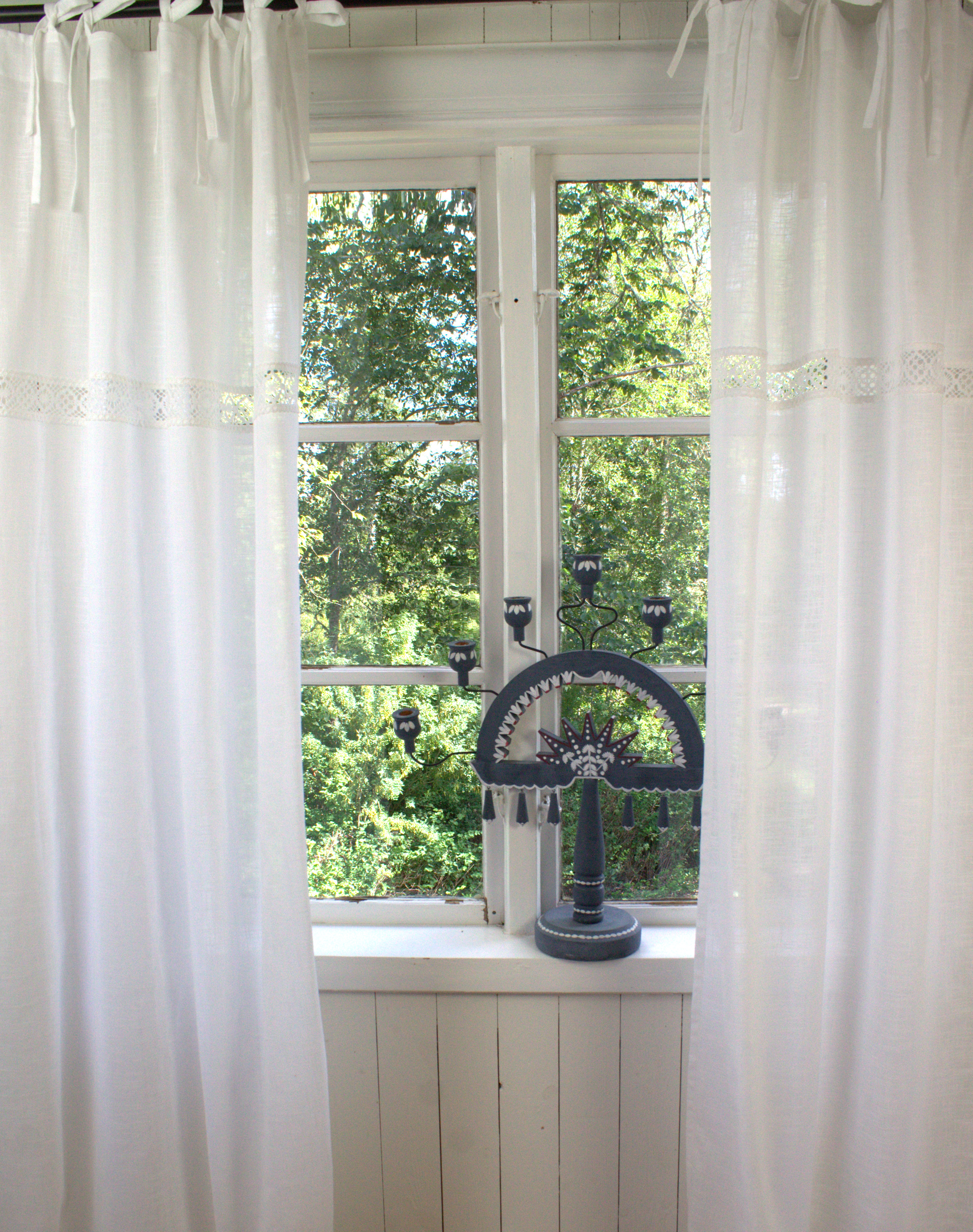 Zauberhafter Vorhänge 120x240 & LINA Gardinen Weiß WHITE | Landhausstil Gardinenschals cm | Vorhang | Gardine Stück Häkelspitze 2