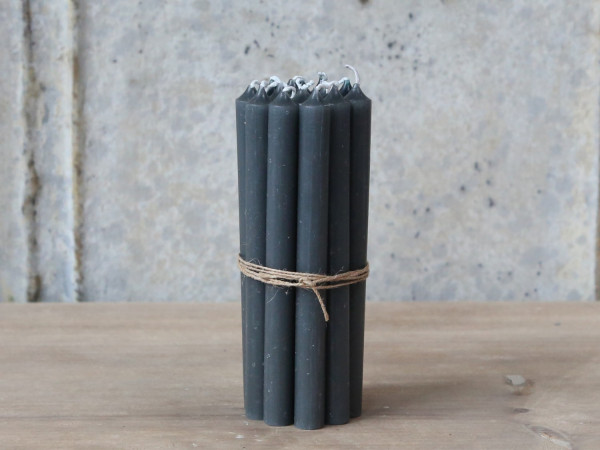 Kerzen Mini Stabkerzen kohle 10er Set ungebündelt 13x1,2 cm
