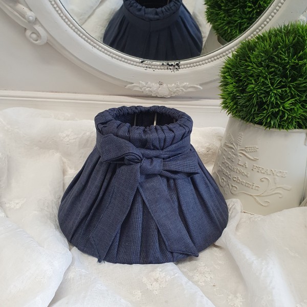 Lampenschirm Stoff ALEXA jeansblau Stoff Blau E27*22-13