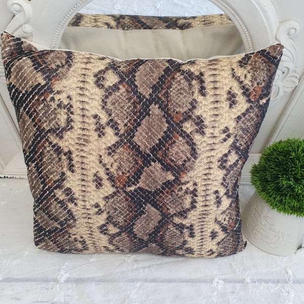 Kissenbezug LILLY 45x45 cm Beige Braun Schwarz Animal Print