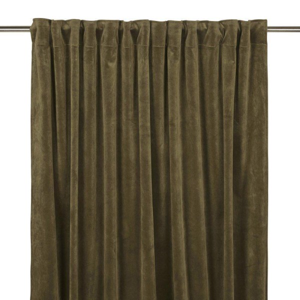 Vorhang GABRIELLA Samt Olivgrün140x240 cm 2 Stück Blickdicht