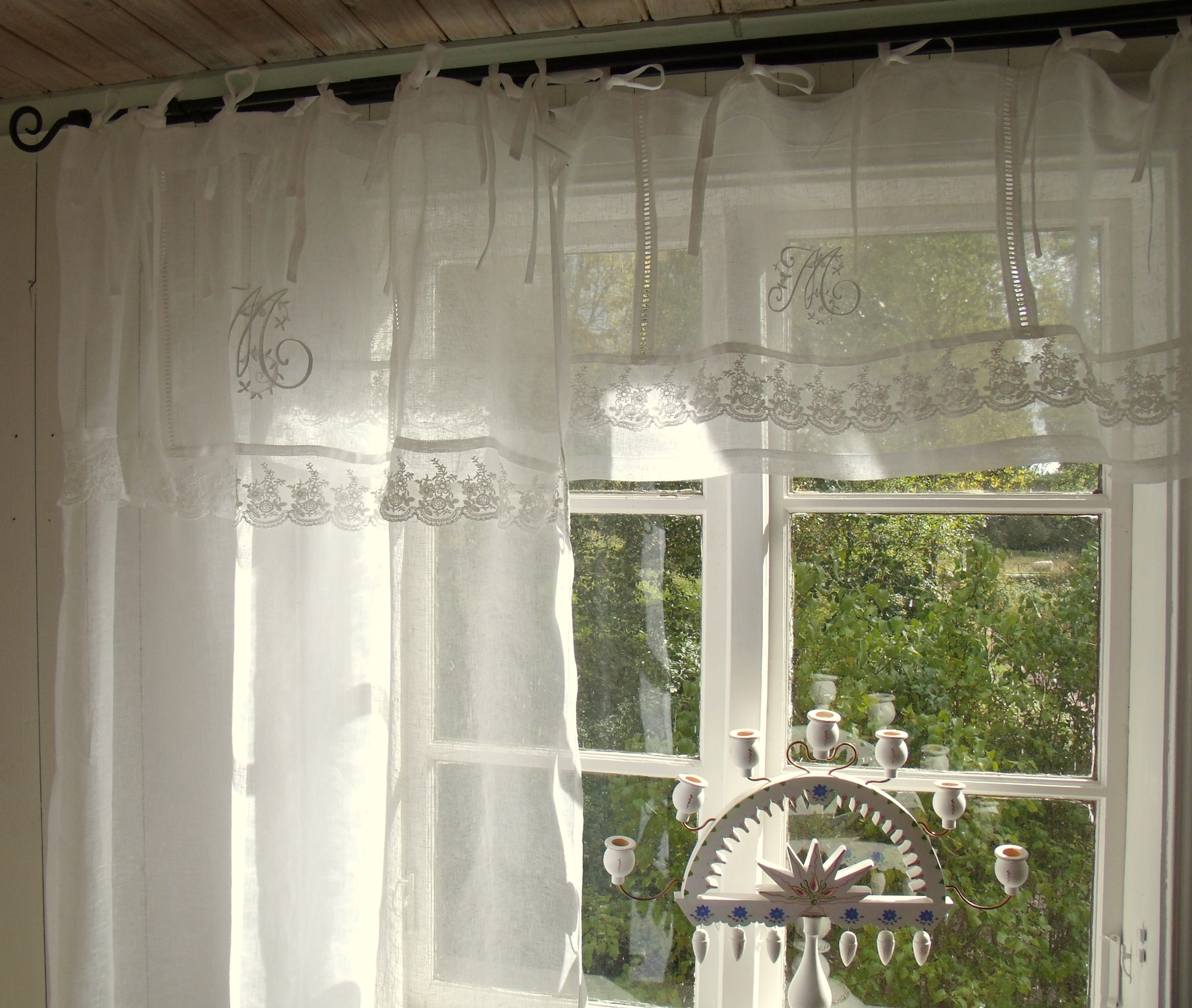 OFFWHITE Vorhang MARIELLA Leinen Gardinen 1 Schal 120x240 cm Shabby Vintage 