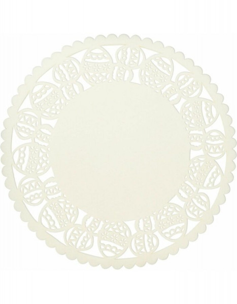 Ostern Tischset Platzset Untersetzer Filz Offwhite 1 Stück 35 cm rund Deckchen