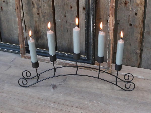Kerzenständer Kerzenhallter Für 5 Kerzen Antik Schwarz Metall 14 x 39 x 5 cm Lanhaus Shabby