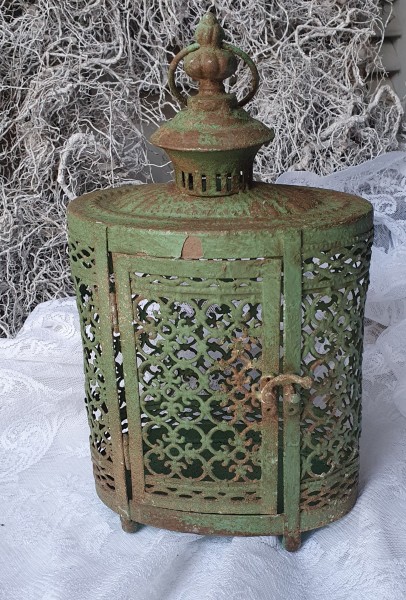 ORIENT 32x19cm antik grün Ornamente Patina Brocante Windli