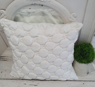 Kissen Bezug Hülle BUBBLE Offwhite 48 x 48 cm Landhaus Sofa Kissen Kissen Bezug Hülle BUBBLE Offwhite 48 x 48 cm Landhaus Sofa Kissen