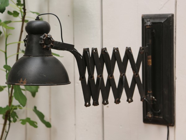 Wandlampe MALO Industrie ausziehbar E14 Scherenlampe Antik Vintage Retro Loft Shabby Used Style