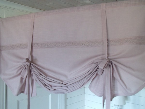 Raff Gardine LINA ROSA Rollo 100 - 180 cm breit Shabby Vintage