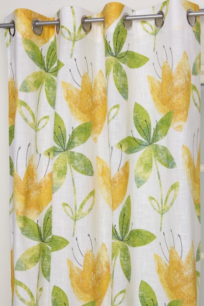 Vorhang VIVIEN GELB Gardine 120x240 Cm 2 Stück