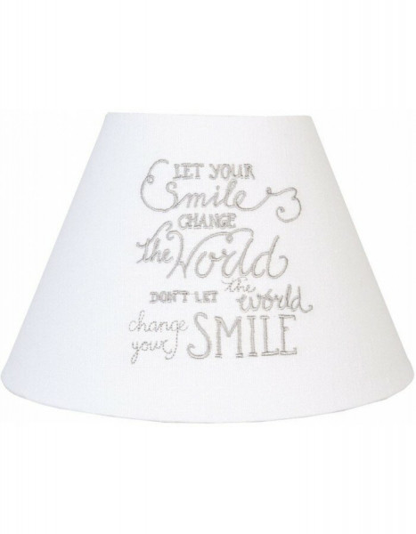 Lampenschirm SMILE weiß grau Stoff 22 x14 cm E27