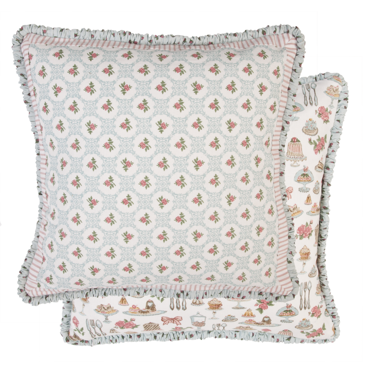 Kissenbezug PRALINE 40x40 cm Pastell türkisblaurose Baumwolle