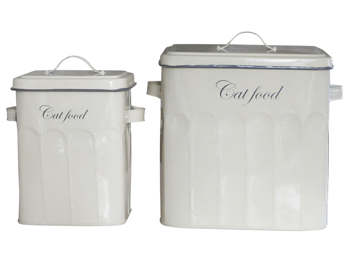 Vorratsdose Blech CATY KLEIN Futter Katze Box Metall Retro Shabby