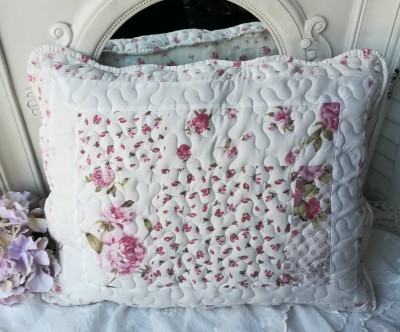 B Ware Flower ROSE Kissenbezug 50x60 Weiß rosa Landhaus B Ware Flower ROSE Kissenbezug 50x60 Weiß rosa Landhaus