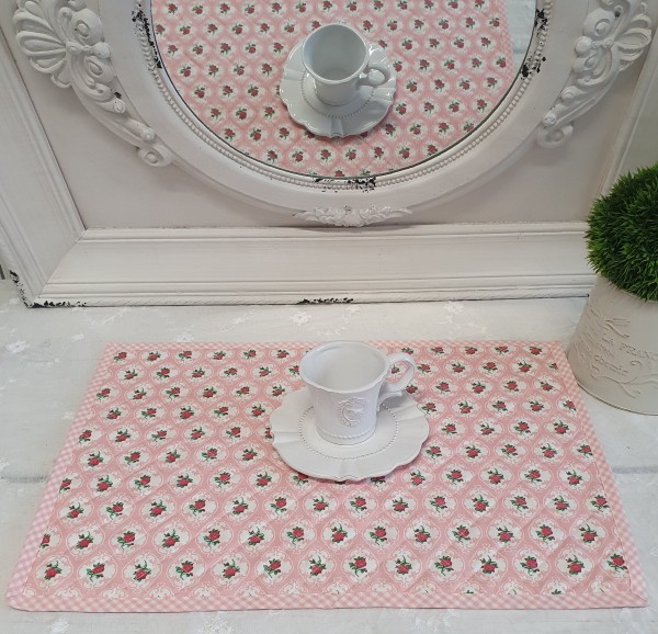 Tischset Platzset LOVE ROSE 2 Stück 33x48cm rosa-pink Rosen Shabby