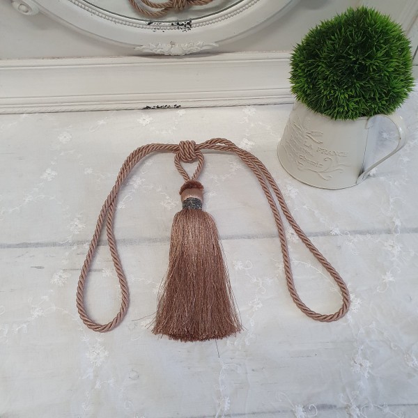 Troddeln Gardinenraffhalter BRIAN Rosa Quaste Landhaus Shabby