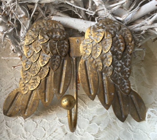 Wandhaken GOLDEN WINGS Engel Flügel Metall