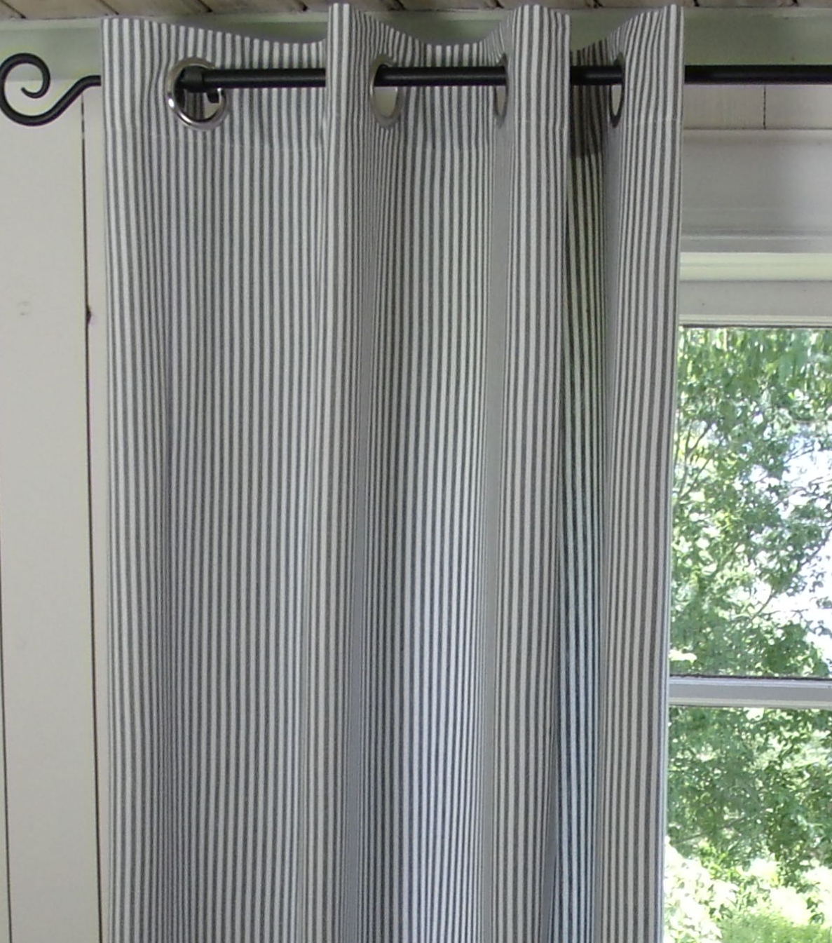 Vorhang PAMELA GRAU Gestreift 120x240 Cm 2 Stück