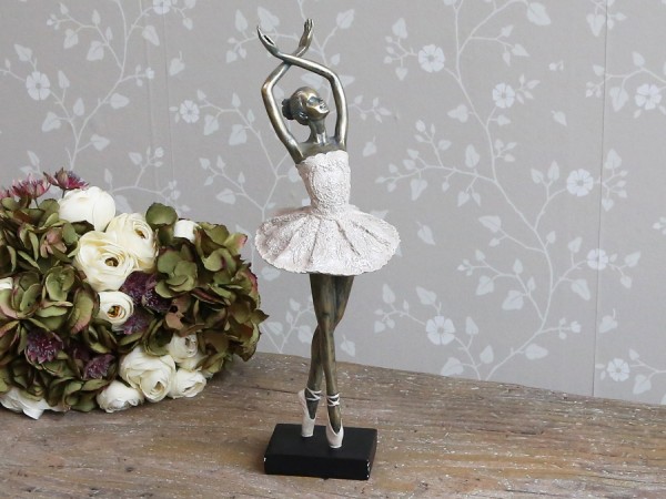 Ballerina Tanzend Antique Gold Gewischt Alt Rosa H 41 cm Dekoration Landaus