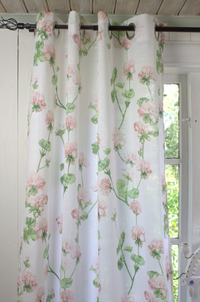 Vorhang Gardine ALESSIA Rosa Weiß 115x240cm 2 Stück Ösen