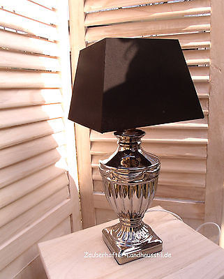 Stoff Lampenschirm Textil Baumwolle E27 mit Schwarzen Dekor von Sompex 