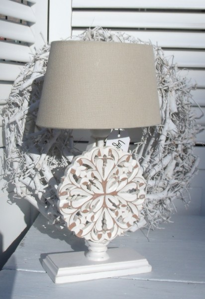 Tischleuchte Holz Charlotta sand offwhite Shabby Chic ... Tischleuchte Holz Charlotta sand offwhite Shabby Chic ...