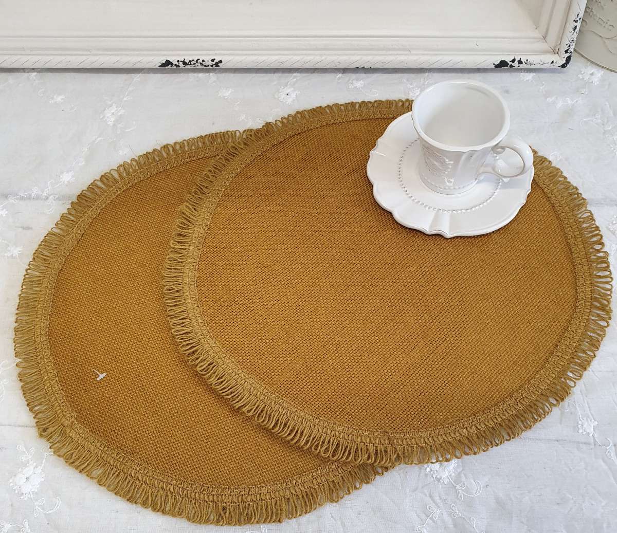 Tischset Platzset EDDY Gold 2 Stück 38 cm Leinen Landhaus | Tischsets & Platzsets | Küche | Wohnen & Dekorationen