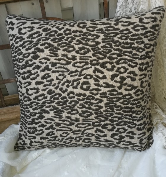 Kissen Bezug Hülle PANTHER 50 x 50 beige braun schwarz Animal Print