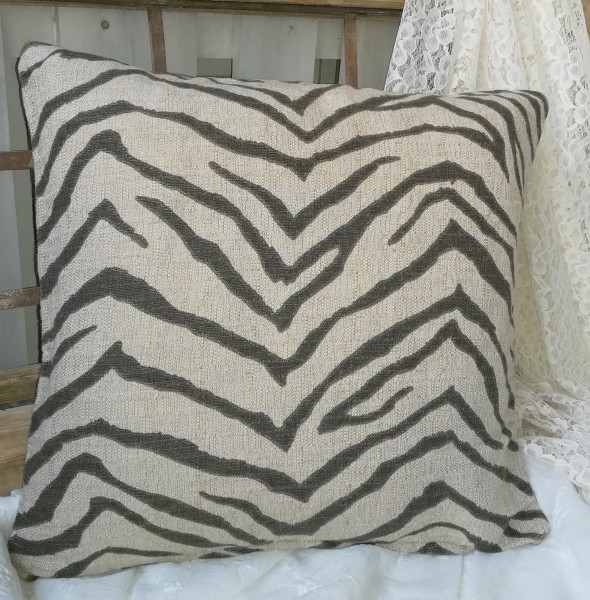 Kissen Bezug Hülle ZEBRA 50x50 Beige Schwarz-Braun Animal Print