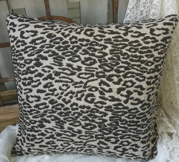 Kissen Bezug Hülle PANTHER 50 x 50 beige braun schwarz Animal Print