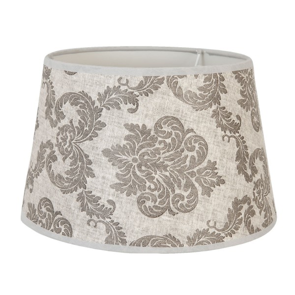 Lampenschirm Stoff ALEXA Hellgrau Landhaus E27 22-13 Shabby Chic