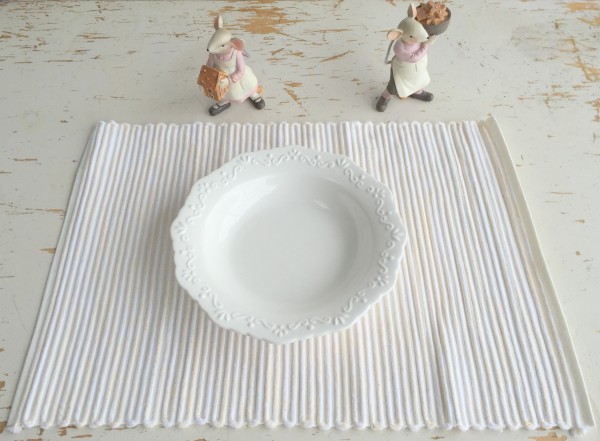 Tischset Platzset ANNA Offwhite Creme 2 Stück 33x45cm