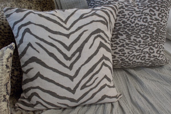 Kissen Bezug Hülle PANTHER 50 x 50 beige braun schwarz Animal Print