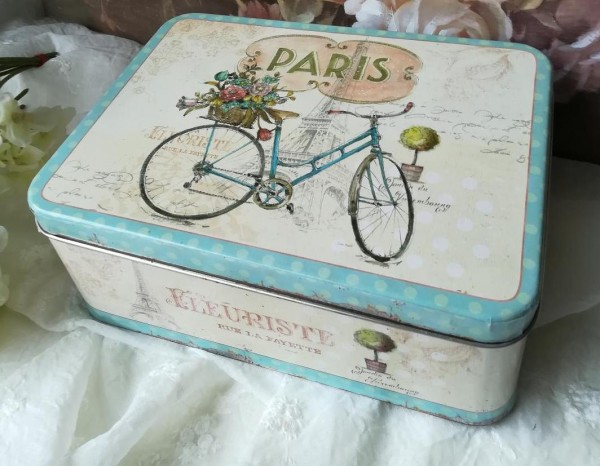 Deko Dose PARIS 2er Set Metall Pastell