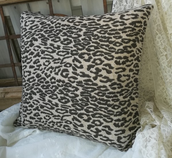 Kissen Bezug Hülle PANTHER 50 x 50 beige braun schwarz Animal Print